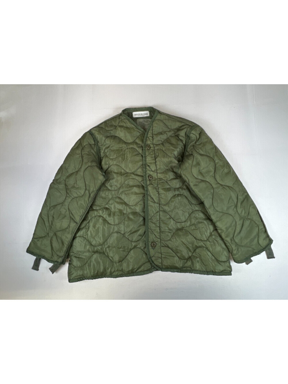 Military Cold Weather Field Coat Liner Men L Green Quilted Jacket Vintage